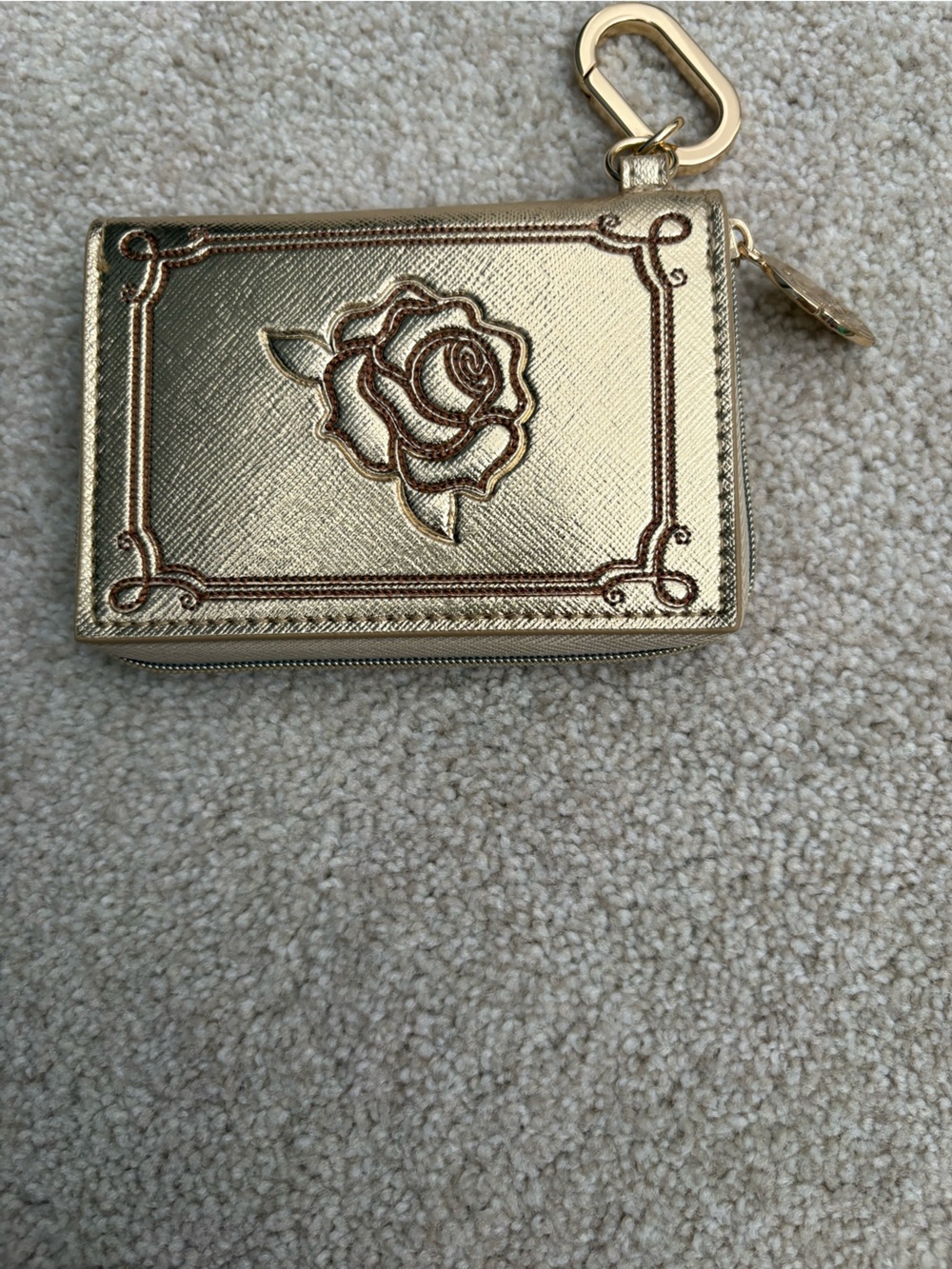 Disney Princess Bath & Body Works Floral Embossed Card Wallet Keychain